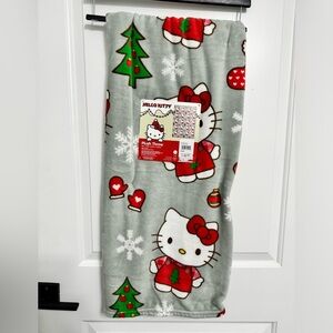 Hello kitty rare christmas blanket plush throw 2024